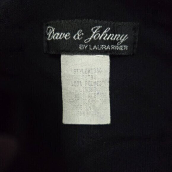 Dave & Johnny Vintage Black Plunging V-Back and Sheer Mesh Formal Maxi Dress - Picture 11 of 11